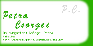 petra csorgei business card